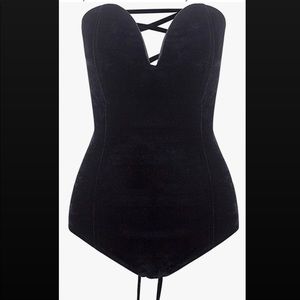 Black Velvet Corset Bodysuit!!